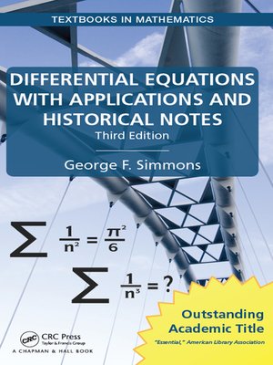 cover image of Differential Equations with Applications and Historical Notes